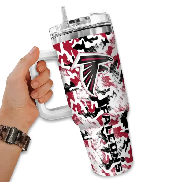 customized atlanta falcons camo mashup red white curved tumbler fashion forward.webp