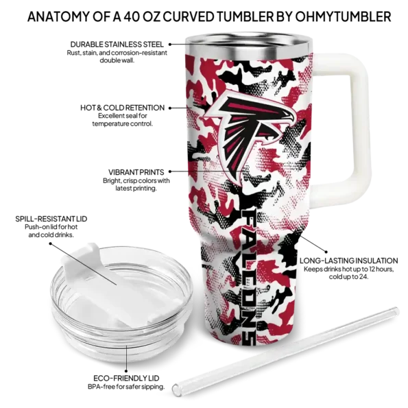 customized atlanta falcons camo mashup red white curved tumbler new arrival.webp
