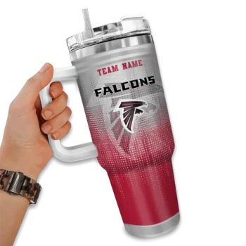 customized atlanta falcons gradient dots red curved tumbler fashion forward.webp