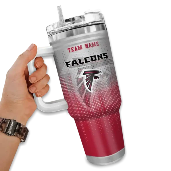 customized atlanta falcons gradient dots red curved tumbler fashion forward.webp