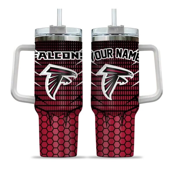 customized atlanta falcons hex texture red curved tumbler best selling.webp