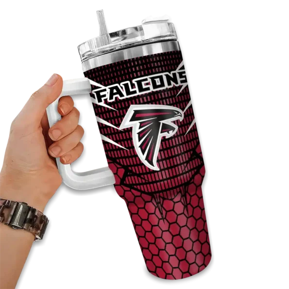 customized atlanta falcons hex texture red curved tumbler fashion forward.webp