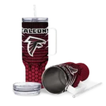 customized atlanta falcons hex texture red curved tumbler best selling.webp