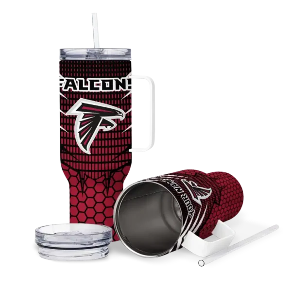 customized atlanta falcons hex texture red curved tumbler high quality.webp