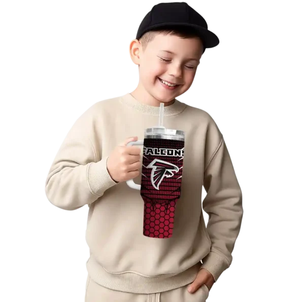 customized atlanta falcons hex texture red curved tumbler latest model.webp