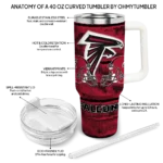 customized atlanta falcons honey streaks red curved tumbler best selling.webp