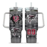 customized atlanta falcons superman shield red gray curved tumbler best selling.webp