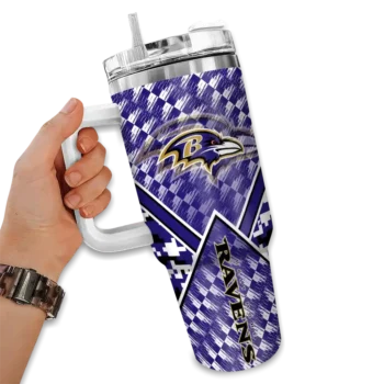customized baltimore ravens chevron angle purple curved tumbler fashion forward.webp