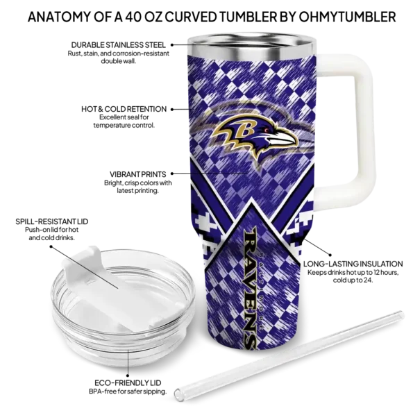 customized baltimore ravens chevron angle purple curved tumbler new arrival.webp