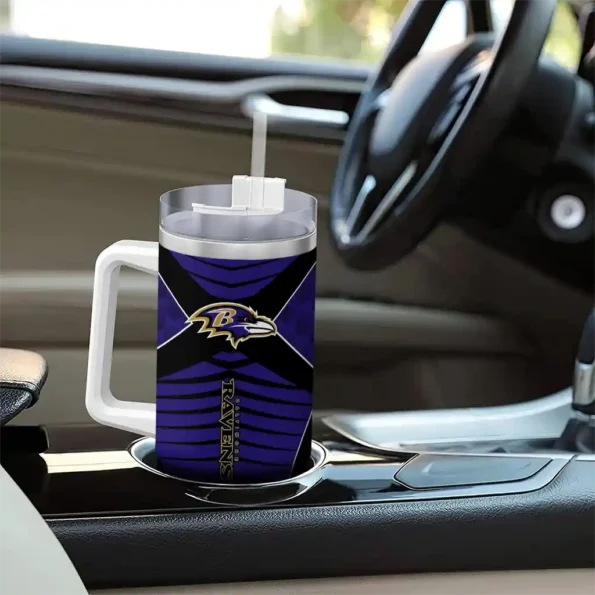customized baltimore ravens chevron layers purple curved tumbler trendy.webp