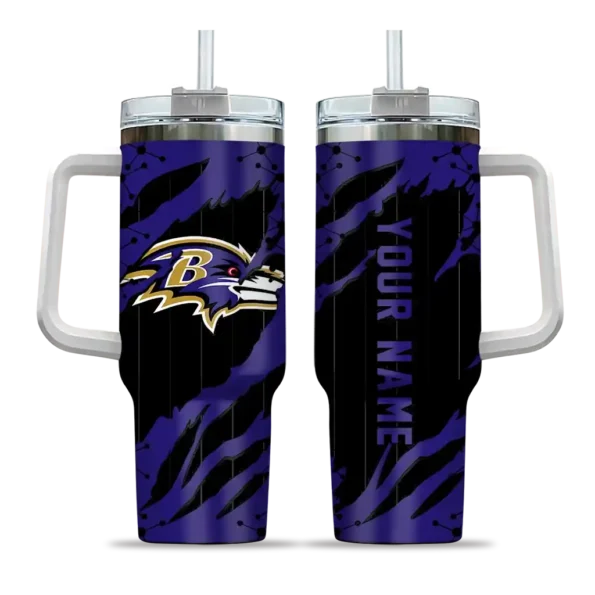 customized baltimore ravens claw cut purple black curved tumbler best selling.webp