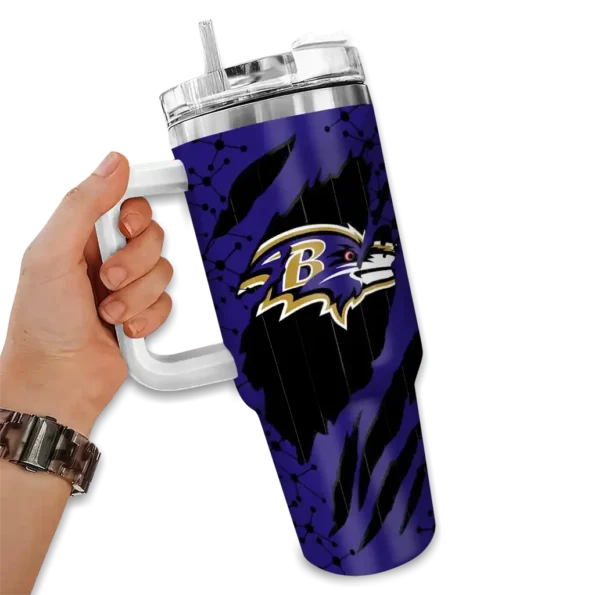 customized baltimore ravens claw cut purple black curved tumbler fashion forward.webp
