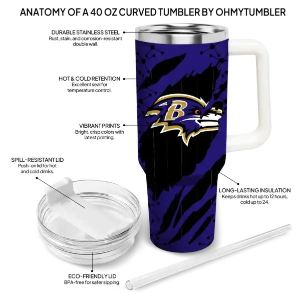 customized baltimore ravens claw cut purple black curved tumbler new arrival.webp