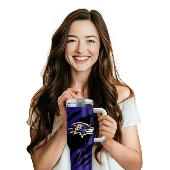 customized baltimore ravens claw cut purple black curved tumbler premium grade.webp