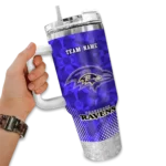 customized baltimore ravens geometric prism purple curved tumbler best selling.webp
