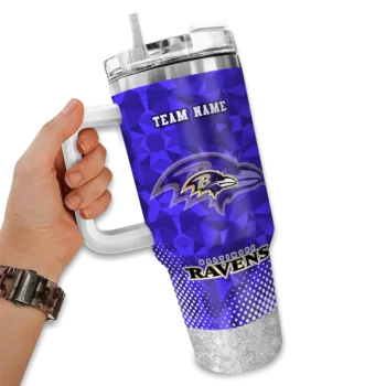 customized baltimore ravens geometric prism purple curved tumbler fashion forward.webp