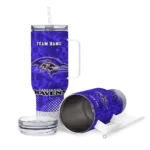 customized baltimore ravens geometric prism purple curved tumbler best selling.webp