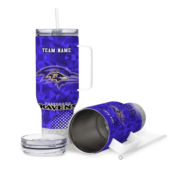 customized baltimore ravens geometric prism purple curved tumbler high quality.webp