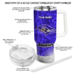 customized baltimore ravens geometric prism purple curved tumbler best selling.webp