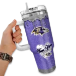 customized baltimore ravens heart helmet motif purple curved tumbler best selling.webp