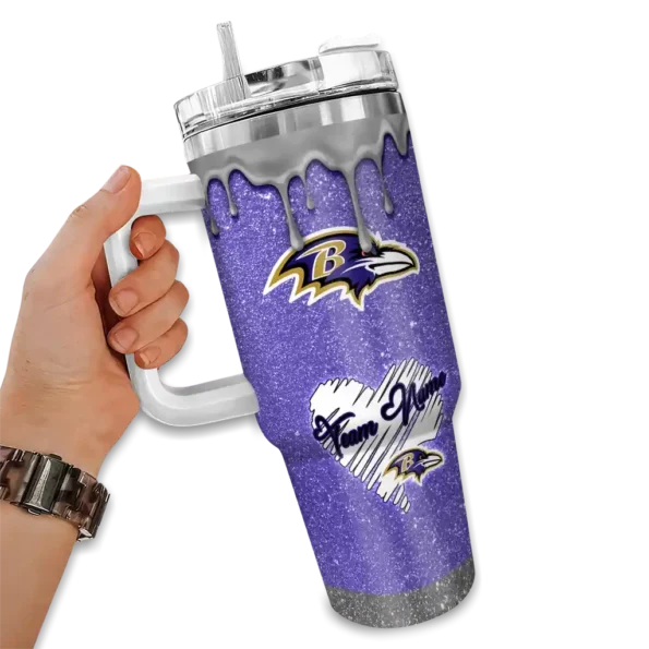 customized baltimore ravens heart helmet motif purple curved tumbler fashion forward.webp