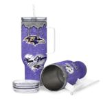 customized baltimore ravens heart helmet motif purple curved tumbler best selling.webp