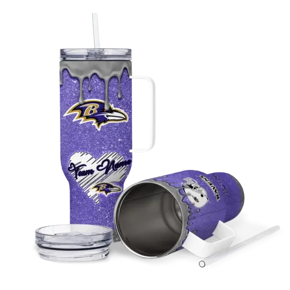 customized baltimore ravens heart helmet motif purple curved tumbler high quality.webp