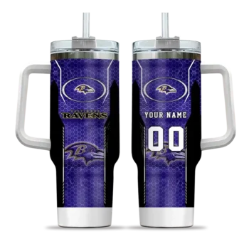 customized baltimore ravens hexagon armor purple curved tumbler best selling.webp