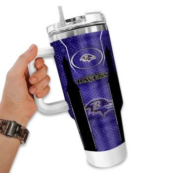 customized baltimore ravens hexagon armor purple curved tumbler fashion forward.webp
