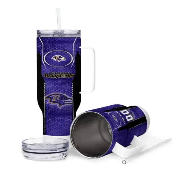customized baltimore ravens hexagon armor purple curved tumbler high quality.webp