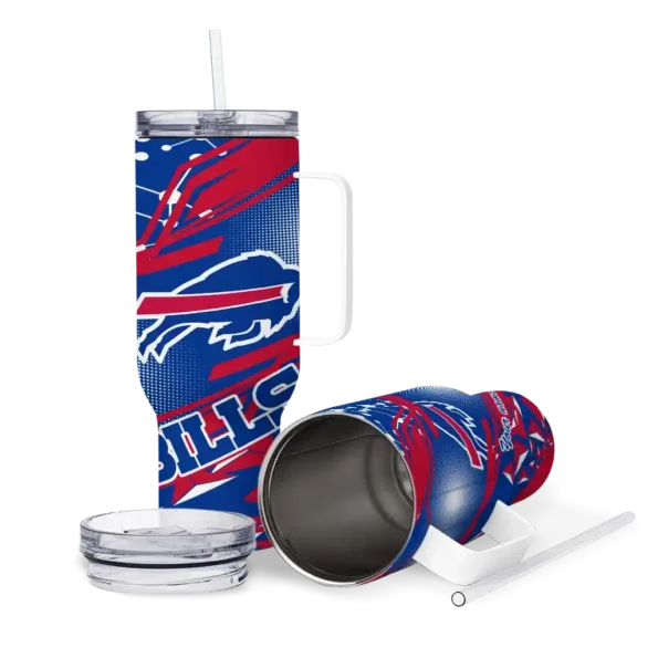 customized buffalo bills abstract paths blue curved tumbler high quality.webp