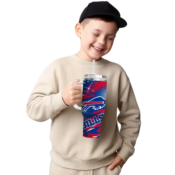 customized buffalo bills abstract paths blue curved tumbler latest model.webp