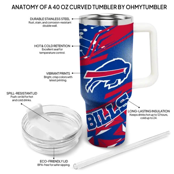 customized buffalo bills abstract paths blue curved tumbler new arrival.webp
