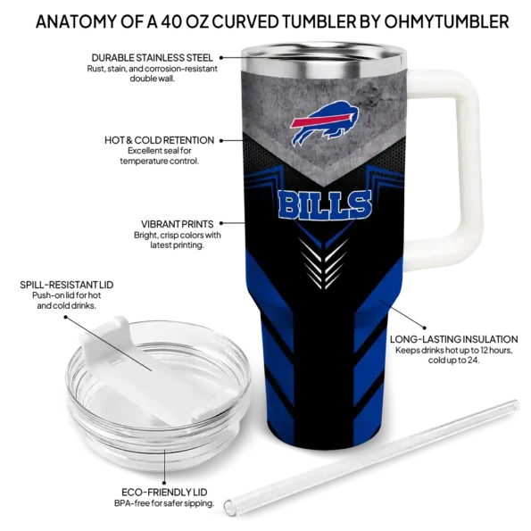 customized buffalo bills arrow armor blue black curved tumbler new arrival.webp