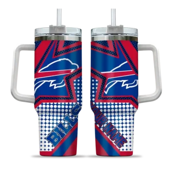 customized buffalo bills arrow burst blue curved tumbler best selling.webp