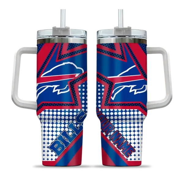 customized buffalo bills arrow burst blue curved tumbler best selling.webp