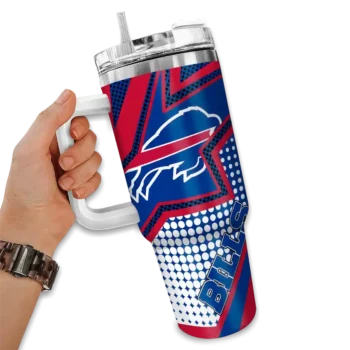 customized buffalo bills arrow burst blue curved tumbler fashion forward.webp