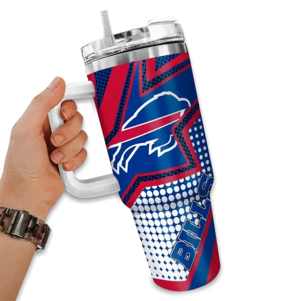 customized buffalo bills arrow burst blue curved tumbler fashion forward.webp