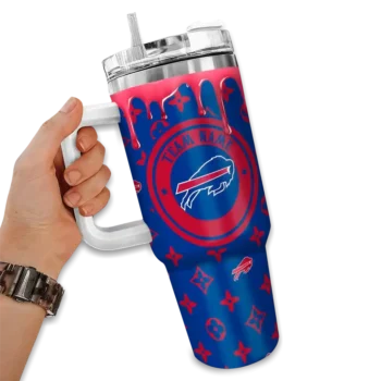 customized buffalo bills bullseye drips blue curved tumbler fashion forward.webp