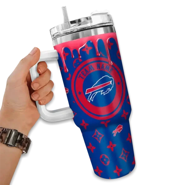 customized buffalo bills bullseye drips blue curved tumbler fashion forward.webp
