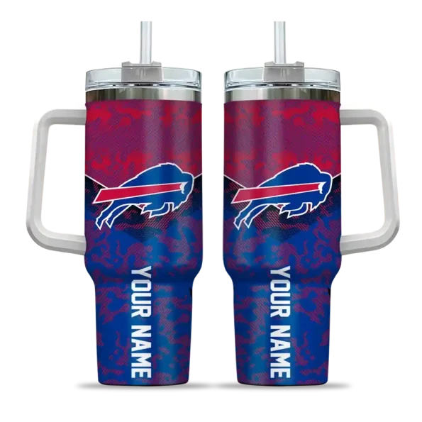 customized buffalo bills chevron stripe blue curved tumbler best selling.webp