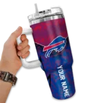 customized buffalo bills chevron stripe blue curved tumbler best selling.webp