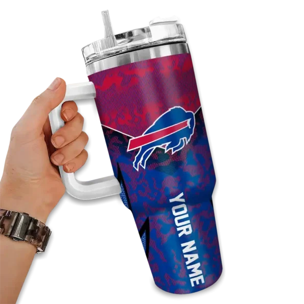 customized buffalo bills chevron stripe blue curved tumbler fashion forward.webp