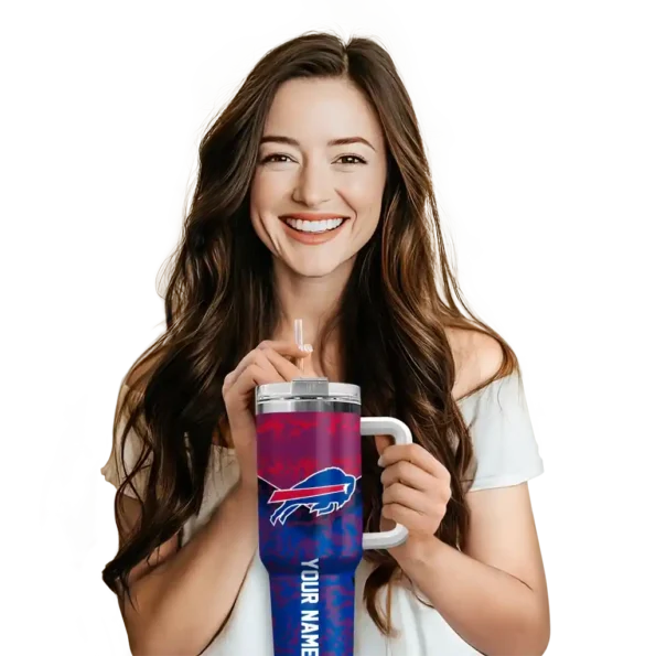 customized buffalo bills chevron stripe blue curved tumbler premium grade.webp