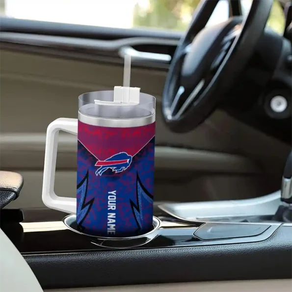 customized buffalo bills chevron stripe blue curved tumbler trendy.webp