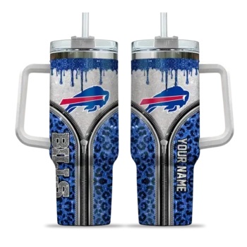 customized buffalo bills leopard zipper blue curved tumbler best selling.webp