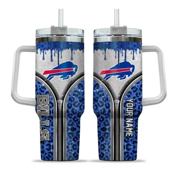 customized buffalo bills leopard zipper blue curved tumbler best selling.webp