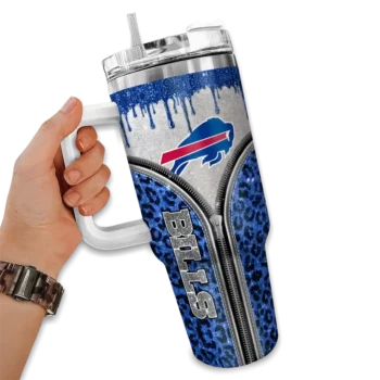 customized buffalo bills leopard zipper blue curved tumbler fashion forward.webp