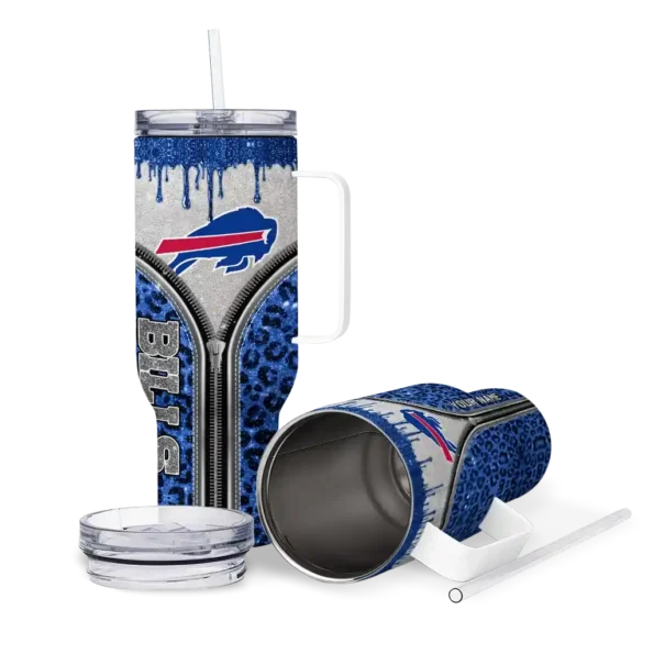 customized buffalo bills leopard zipper blue curved tumbler high quality.webp