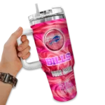 customized buffalo bills marbled stripes blue curved tumbler best selling.webp
